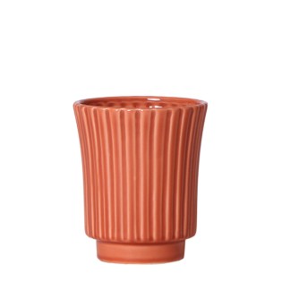 Retro Terracotta Flowerpot - Terracotta Coloured Ceramic Ornamental Pot