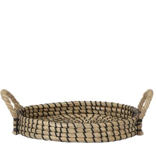 Kolibri Home | Decorative Tray - Black Braided Tray Ø30Cm
