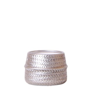 Kolibri Home | Groove Flowerpot - Golden Ceramic Ornamental Pot