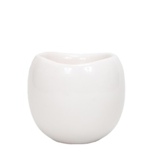 Kolibri Home | Bowl Flowerpot - White Ceramic Ornamental Pot - Pot Size Ø9Cm