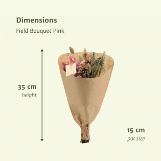 Dry Flowers Field Bouquet Pink
