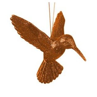 Xmass Ball - Amber Hummingbird Glitter