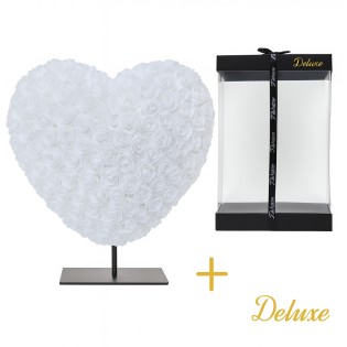 Heart Deluxe On Stand 15 Cm – White Foam – In Luxury Gift Packaging 15 Cm